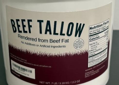 Drip Co 7 LB Beef Tallow for Cooking Bulk Pail w/Safety Seal No Additives or Preservatives