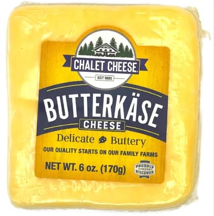 3-Pack Butter Kaese Cheese German-Style, Mild & Creamy, Melt in your Mouth, Semi-Soft Cheese, Smooth European Specialty