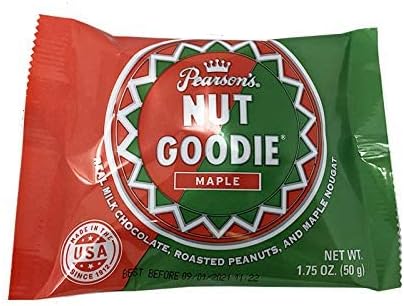 Pack 24 Pearson's Nut Goodie Cluster Bar | Roasted Peanuts, Real Milk Chocolate, and Maple Nougat | of | Individually