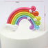 Rainbow Cake Toppers Set, 12 Pcs Colorful Rainbow Cake Topper Kits, Includes 1 Rainbow, 5 Clouds, 6 Balloons