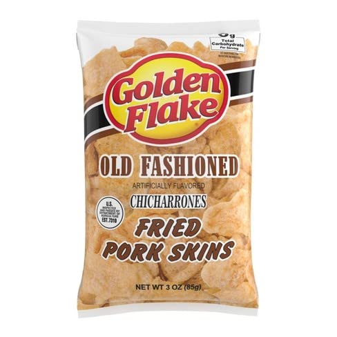 Golden Flake Snack Foods Old Fashioned Pork Rinds 3 oz. Bag (6