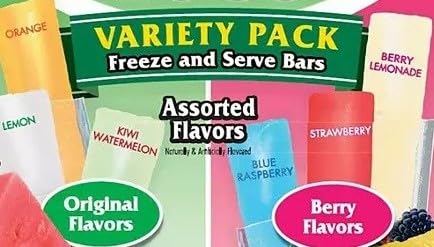 Generic Assorted Italian Ice Flavors, Fat-Free & Gluten-Free, Freezer Popsicles, 2oz (90-Pack)