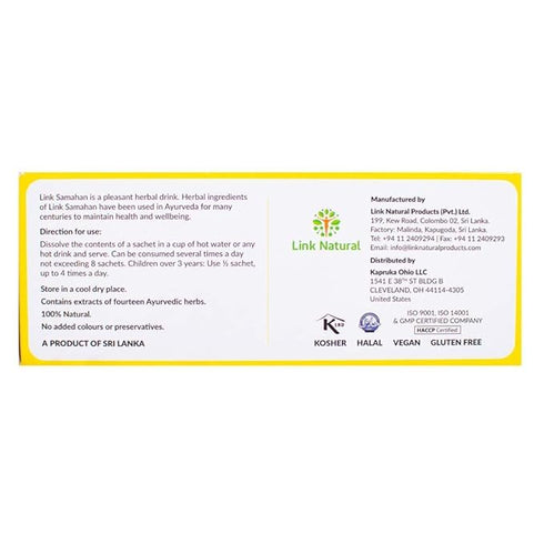 Packets 14 50 Count SAMAHAN Ayurvedic Herbal Tea - Sri Lankan Ceylon Blend with Natural Herbs Including Ginger, Black
