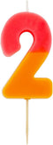 Talking Tables Orange and Pink Number 2 Candle for Cakes | Birthday