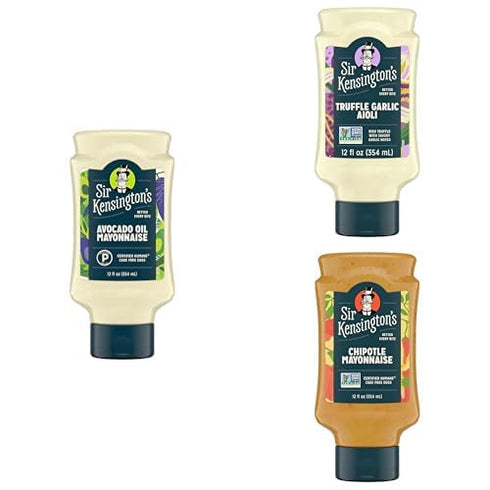 Bundle of Sir Kensington's Condiments: Avocado Oil Mayo, Truffle Garlic Aioli, Chipotle
