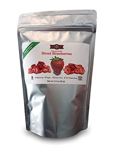 BioTree Labs Freeze Dried Sliced Strawberries, 1.5 oz Pack, 100% Natural for Healthy Snacks