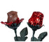 FavorOnline Dozen 9 1/2" Christmas Red Chocolate Roses Gift Bouquet - Solid Premium Milk Chocolate Red Roses