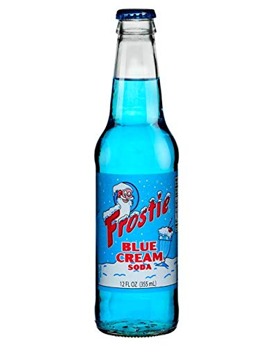 12 4) Frostie Soda ounce Glass Bottles (Blue Cream
