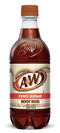 B4Y A&W Zero Root Beer, 20 Fl Oz Bottles, (Pack of 10)