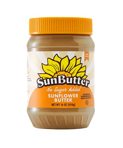 16 oz (6 Pack 6) 7g SunButter No Sugar Added Sunflower Seed Butter, of - Nut Free Spread with Plant-Based Protein