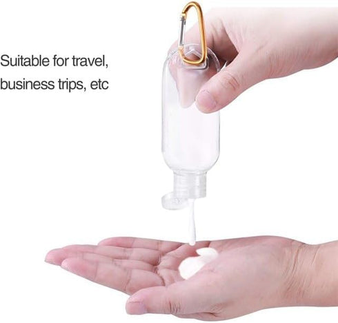 Weicoca 3Pcs 2oz/50ml Transparent Portable Hot Sauce Keychain Bottles, Refillable Travel Size Hot Sauce Keychain