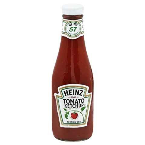 HEINZ USA KETCHUP BOTTLE GLASS