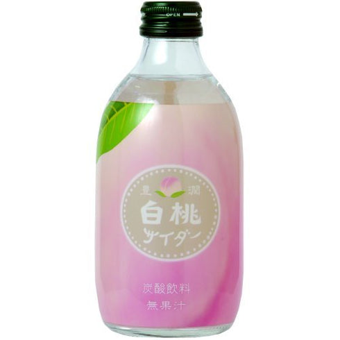 Tomomasu Japanese Soda Hojyun White Peach Cider 10 oz. (300ml) (Pack of 5)