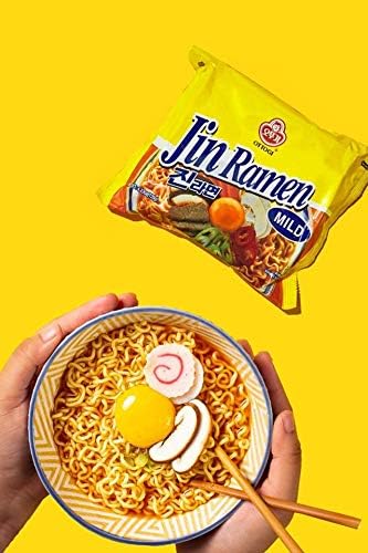 4.23oz 4 Pack OTTOGI Jin Ramen Mild Flavor, Authentic Korean Instant Noodle, Genuine Korean Ramen Soup Mix, x