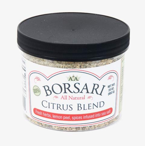 Borsari Citrus Salt Seasoning - Gourmet Seasoned Salt with Lemon, Pepper, and