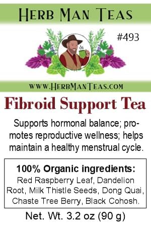 FIBROID TEA Organic Herbal Blend for Hormonal Balance & Uterine Tissue Health by Master Herbalist Khabir, Non-GMO, No