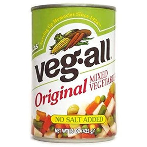 ALLEN'S Veg-All Original Mixed Vegetables NO Salt Added 15oz Can (Pack of 6)