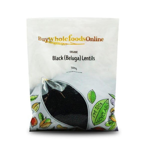 Buy Whole Foods Organic Black (Beluga) Lentils (500g)