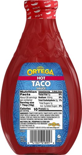 16 Ortega Original Taco Sauce, Hot, Ounce