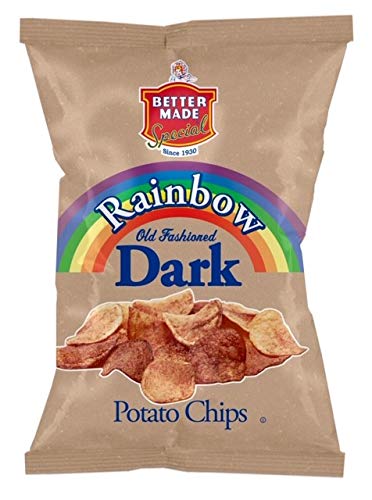 (4) 7.5oz (Pack 4) Better Made Rainbow Old Fashioned Dark Potato Chips - x Bags - of - Crispy, Crunchy, Salty Snacks