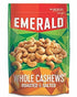 Emerald Roasted & Salted Whole Cashews, Stand Up Resealable Bag, 5 Oz