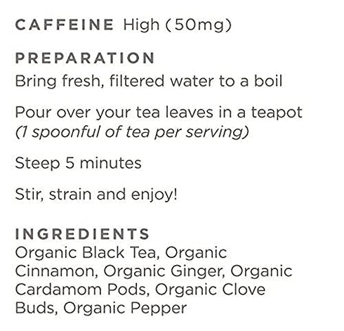 Golden Moon Tea Organic Masala Chai Black Tea - Pure & Authentic Blend - Loose Leaf, Non-GMO - Half Pound (96 Servings)