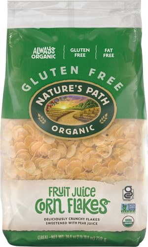Packaging, 26.4 oz (Pack 2) Nature's Path Organic Fruit Juice Corn Flakes Gluten Free, Non-GMO, Earth Friendly