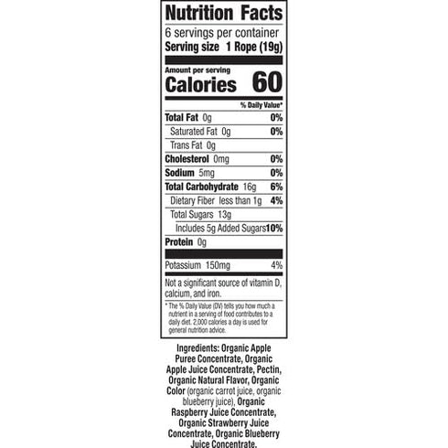 4.02 oz Annie's Organic Fruit Rope, Mixed Berry, Made With Real Fruit