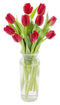 KaBloom - 10 Red Tulips with vase - Fresh Flowers for Birthday,