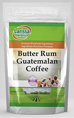 Larissa Veronica Butter Rum Guatemalan Coffee (Gourmet, Naturally Flavored, Whole Coffee Beans) (8 oz,