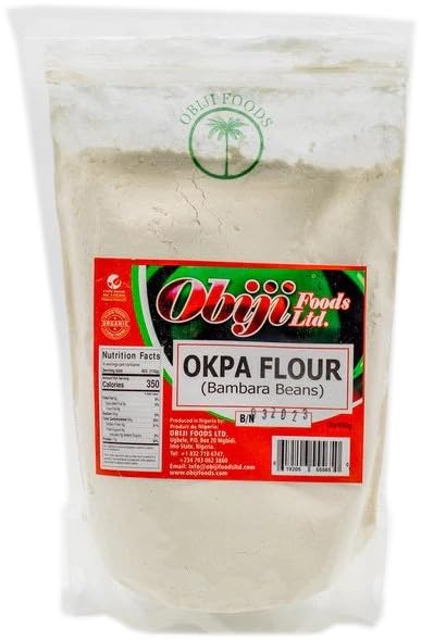 Generic African Okpa Flour, Bambara Beans, High Protein, Traditional Nigerian Bambara Groundnut Flour