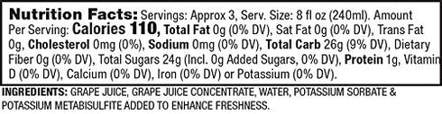 kedem 100% 25.4oz (2 Pack), Sparkling Concord Grape Juice, Kosher, Non Alcoholic, No Added Sugar