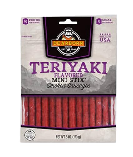 Generic 4 Pack (170g Dearborn Brand Mini Stix - Flavor Variety Bags) - Smoky Sausage Snack Bites, Gluten-Free