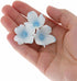 Global Sugar Art Hydrangea Blossom Sugar Cake Flowers, White with Blue -