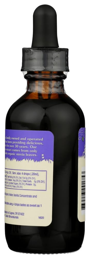 2 oz (Pack 2) NuNaturals Liquid Stevia, Sugar-Free Sweetener, Plant-Based Sugar Substitute, Zero Calorie, Vanilla