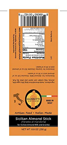 8.8 oz) Pack Giannetti Artisans Imported Sicilian Almond Paste (sugared - Single