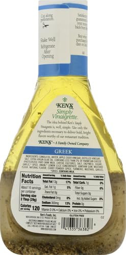 16oz Kens Steak House, Simply Vinaigrette Greek Salad Dressing