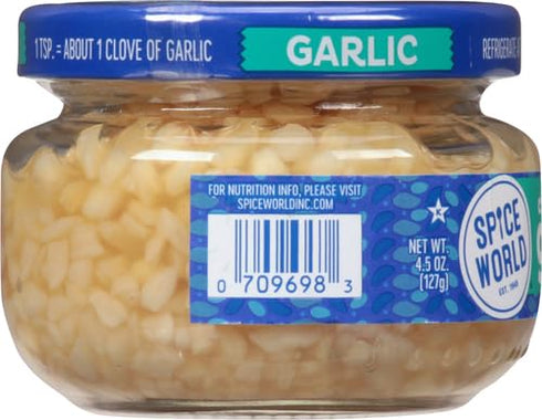 4.5 oz Spice World Chopped Garlic No Preservatives
