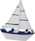 koTTIYA Sailboat Nautical Theme Wood Ship Model Mini Figurines Wooden Cake Topper for Mediterranean Home Furnishing