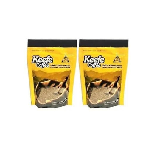 Keefe Coffee 100% Colombian Premium Freeze Dried Coffee 3oz SEALED BAG (3 Ounce (Pack