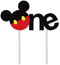 Hongkai Mouse ONE Cake Cupcake Toppers, Happy Birthday Picks for Baby Boy Girl 1st Birthday Party Decorations