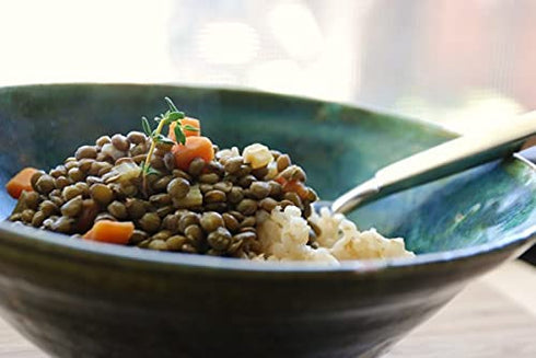 (2LB) Organic French Green Lentils Whole Raw, High Fiber Non-GMO-Bulk