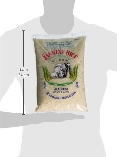 Three Elephants 5 Thai Jasmine Rice, Pound