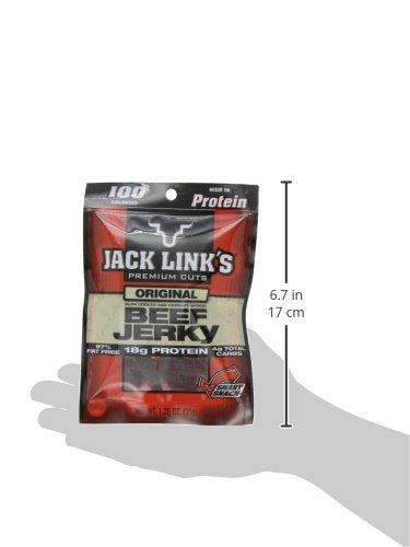 100 Pack, 1.25-Ounce (Pack 12) Jack Link's Beef Jerky, Calorie Original, Bags