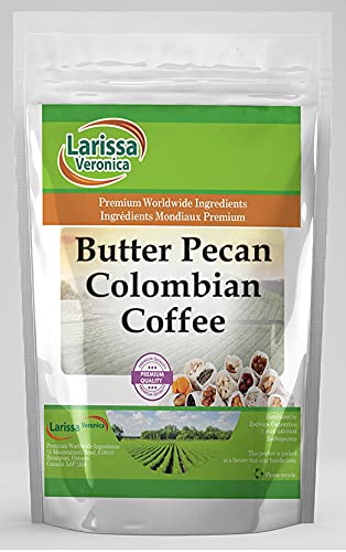 Larissa Veronica Butter Pecan Colombian Coffee (Gourmet, Naturally Flavored, Whole Coffee Beans) (8 oz,