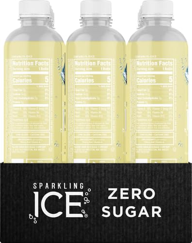 17 oz (Pack 24) Sparkling Ice, Classic Lemonade Sparkling Water, Zero Sugar Flavored Water, with Vitamins