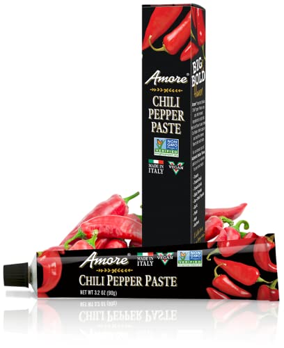Amore Vegan Chili Pepper Paste in a Tube, Non-GMO Certified, Made in Italy (Pack of 1)