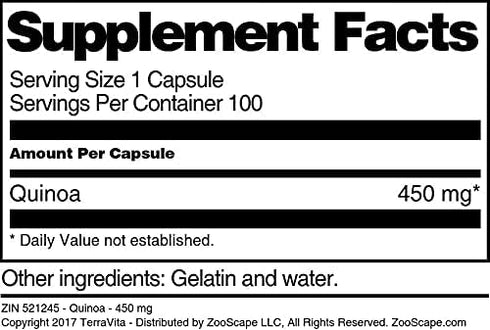 Terravita 450 (100 521245) Quinoa - mg Capsules, ZIN: