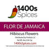 8oz Dried Hibiscus Flowers, Perfect for Tea and Mexican Agua Fresca, Whole Flowers by 1400s Spices