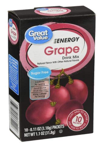 Great Value 2x 2x 2x Energy Drink Mix bundle: Dragon Fruit, Grape; Pomegranate Lemonade